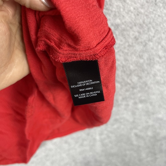 Torrid Peasant Gauze Top Crochet Trim Womens 3X Red Boho Cottagecore Festival - Picture 5 of 9